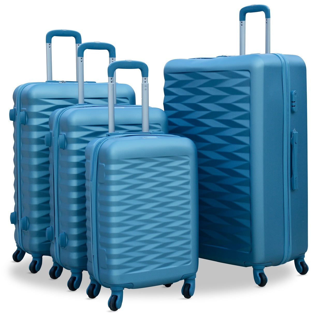 4 Pcs Set 20"24"28"32 Inches Blue Lightweight ABS Luggage Hard Case Trolley Bag | 2 Years Warranty | ASD Lightweight Luggage
