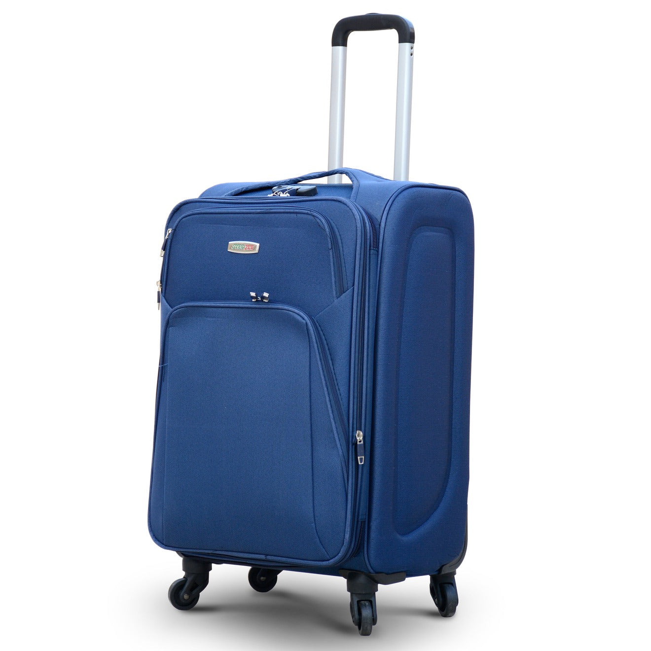 4 Pcs Set 20 24 28 32 Inches Blue 4 Wheels Soft Material Luggage Lightweight Soft Shell