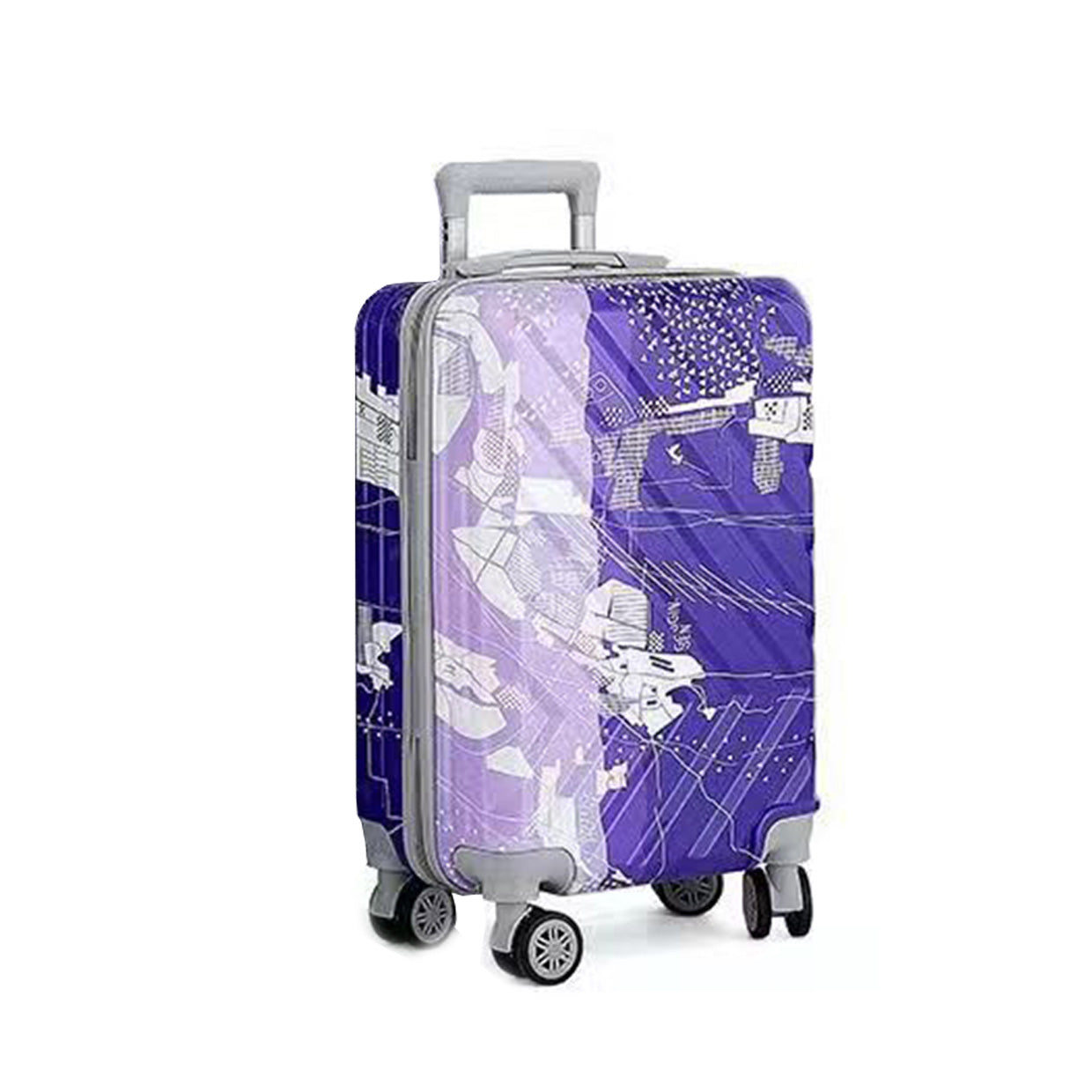 Printed Light Weight ABS luggage Plain Root Blue | Hard Case Trolley Bag | 4 Pcs Set 7" 20" 24" 28 inches