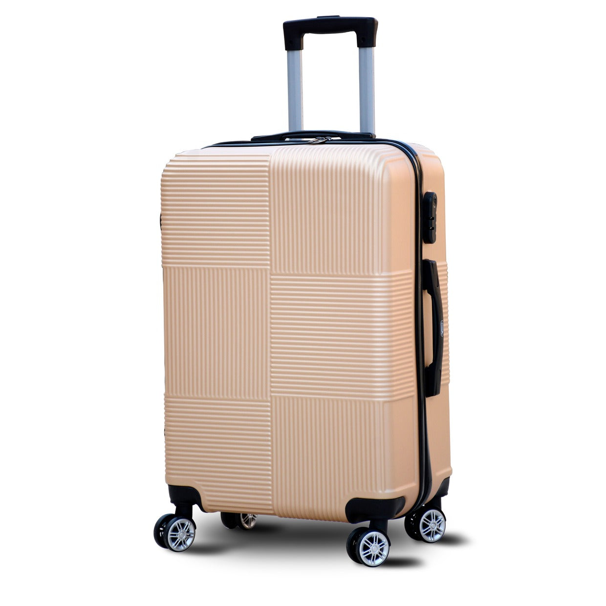 3 Pcs Full Set  20” 24” 28 inches Yinton Square Gold Lightweight ABS Luggage | Hard Case Trolley bag