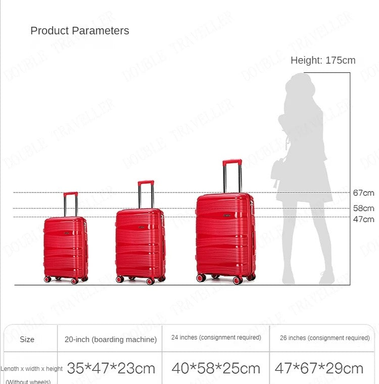 PP material Luggage | Hard case | Lightweight | Hand carry bag, 20 - 25 kg, 24 inches parameters