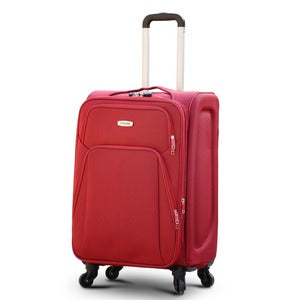 Soft Material Luggage | Soft Shell | Lightweight |  10 Kg - 20 Inches 4 Wheels | 2 Years Warranty | Jian 4 Wheel Red