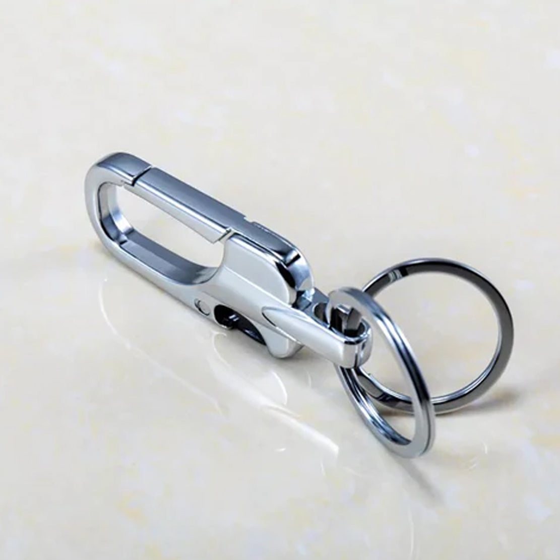 Shop Multi Purpose Double Ring Hook Stainless Steel Keychain – Zaappy.com