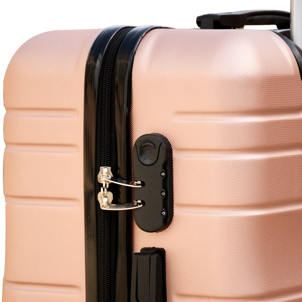  Rose Gold Colour Prosperity ABS Lightweight Luggage Bag With Spinner Wheel Zaappy