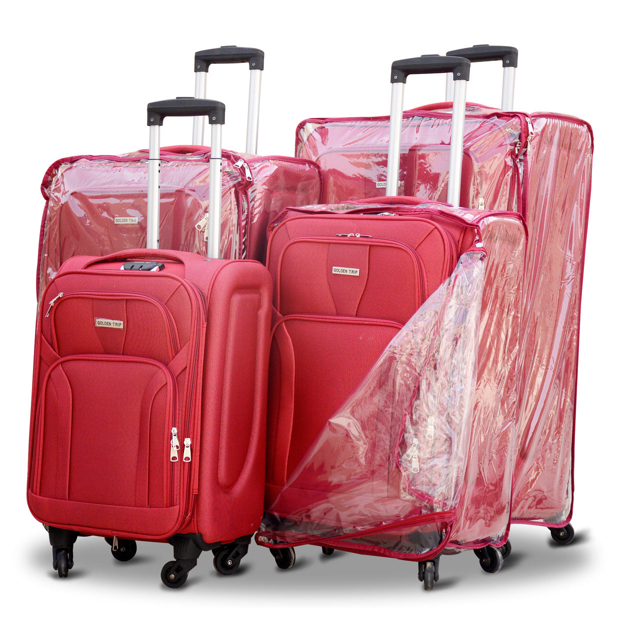 Soft Material Premium Luggage Red Color with Full Cover