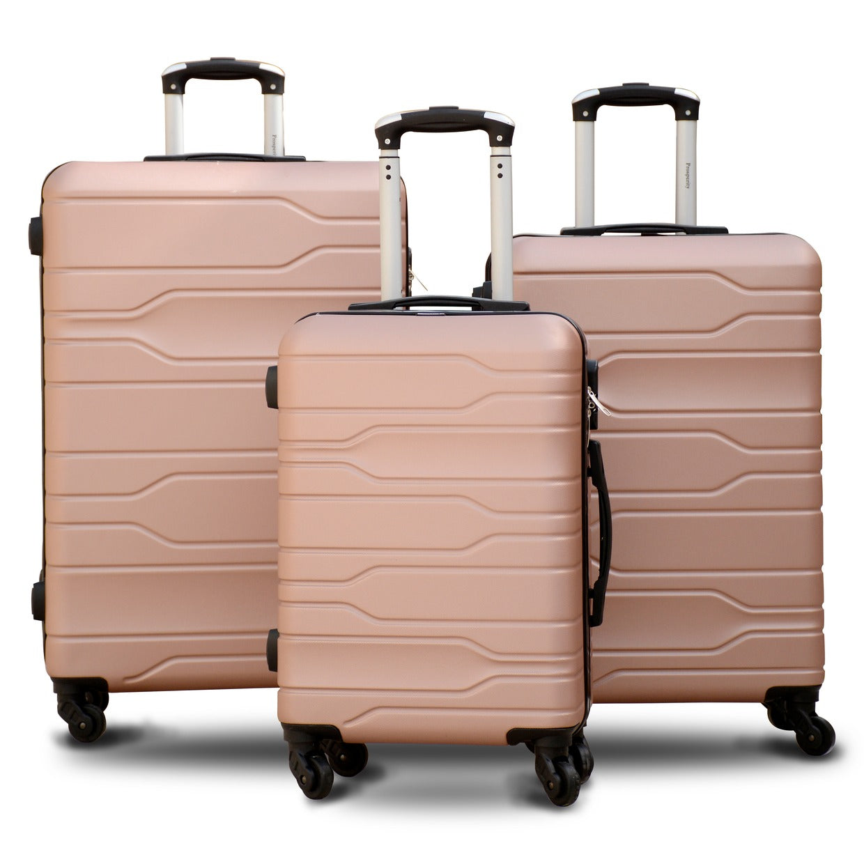 3 Pcs Set 20” 24” 28 Inches Rose Gold Prosperity Lightweight ABS Luggage ZAAPPY UAE