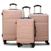 3 Pcs Set 20” 24” 28 Inches Rose Gold Prosperity ABS Lightweight Luggage Bag With Spinner Wheel