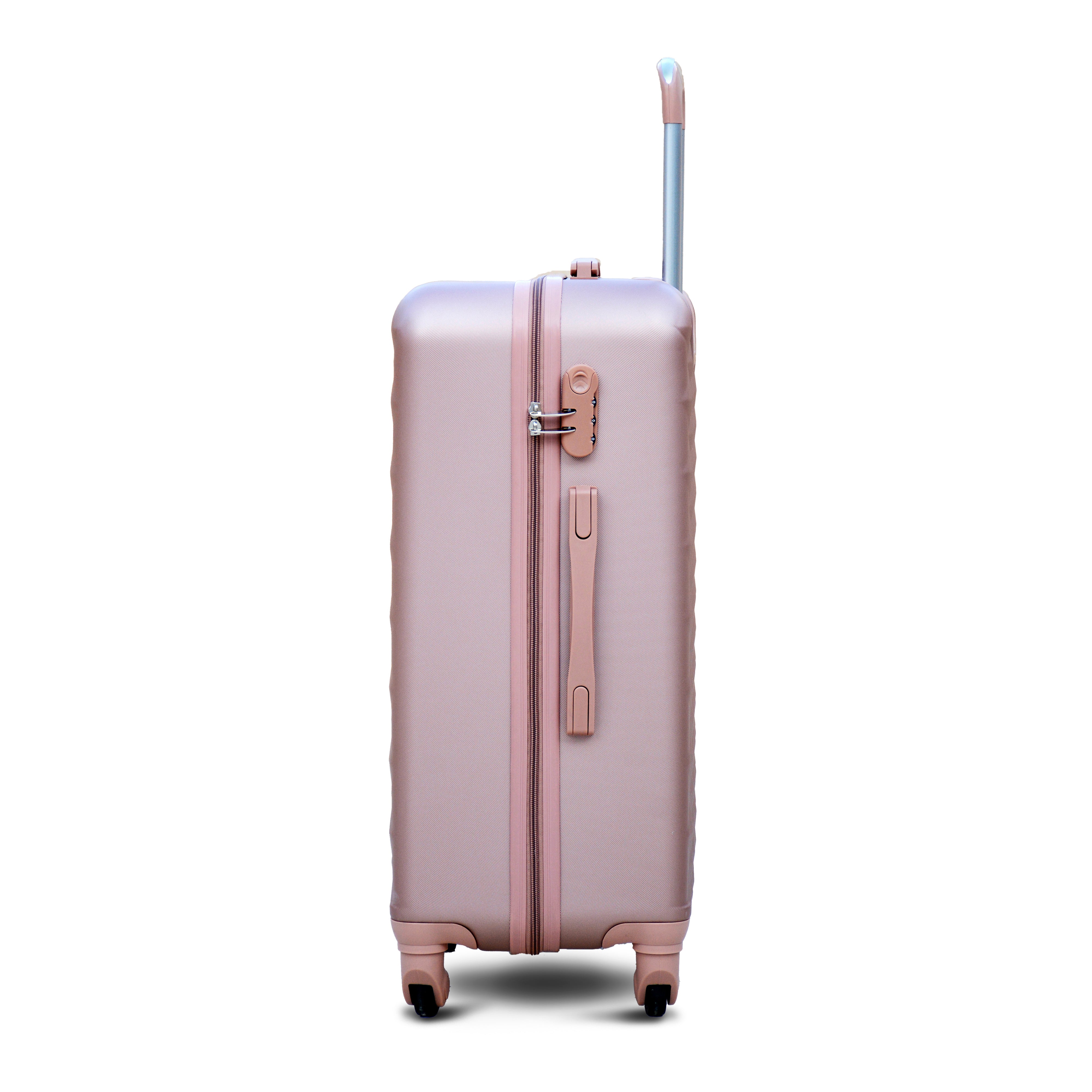 4 Piece Full Set 7" 20" 24" 28 Inches Rose Gold Diamond Cut ABS Lightweight Luggage Hard Case Spinner Wheel Trolley Bag