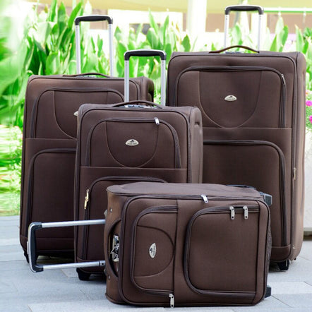 4 Piece Set 20, 24, 28 and 32 Inches 2 Wheel Soft Material Travel Luggage Bag