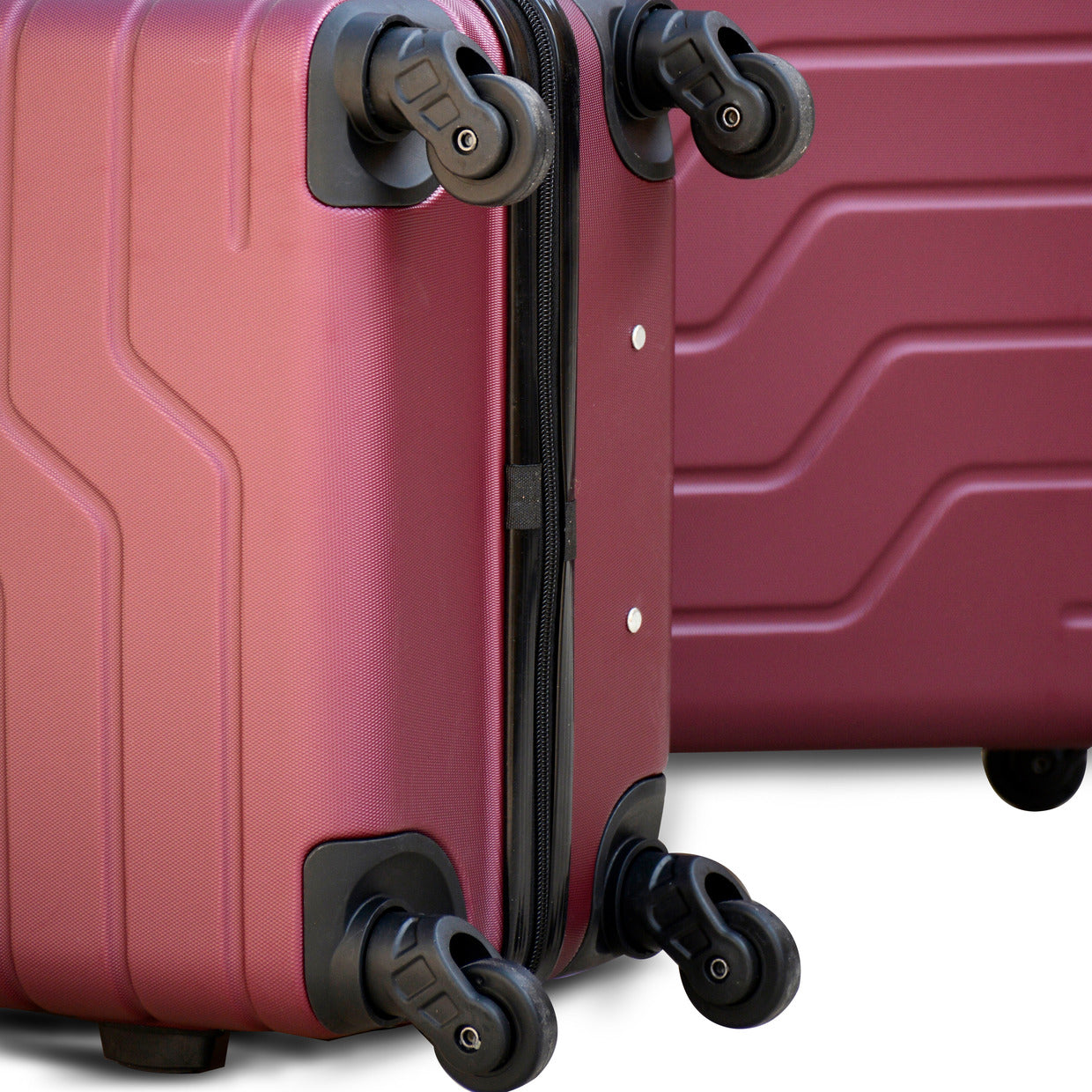 3 Pcs Full Set Maroon Colour Four Wheel Prosperity Lightweight ABS Luggage zaappy uae
