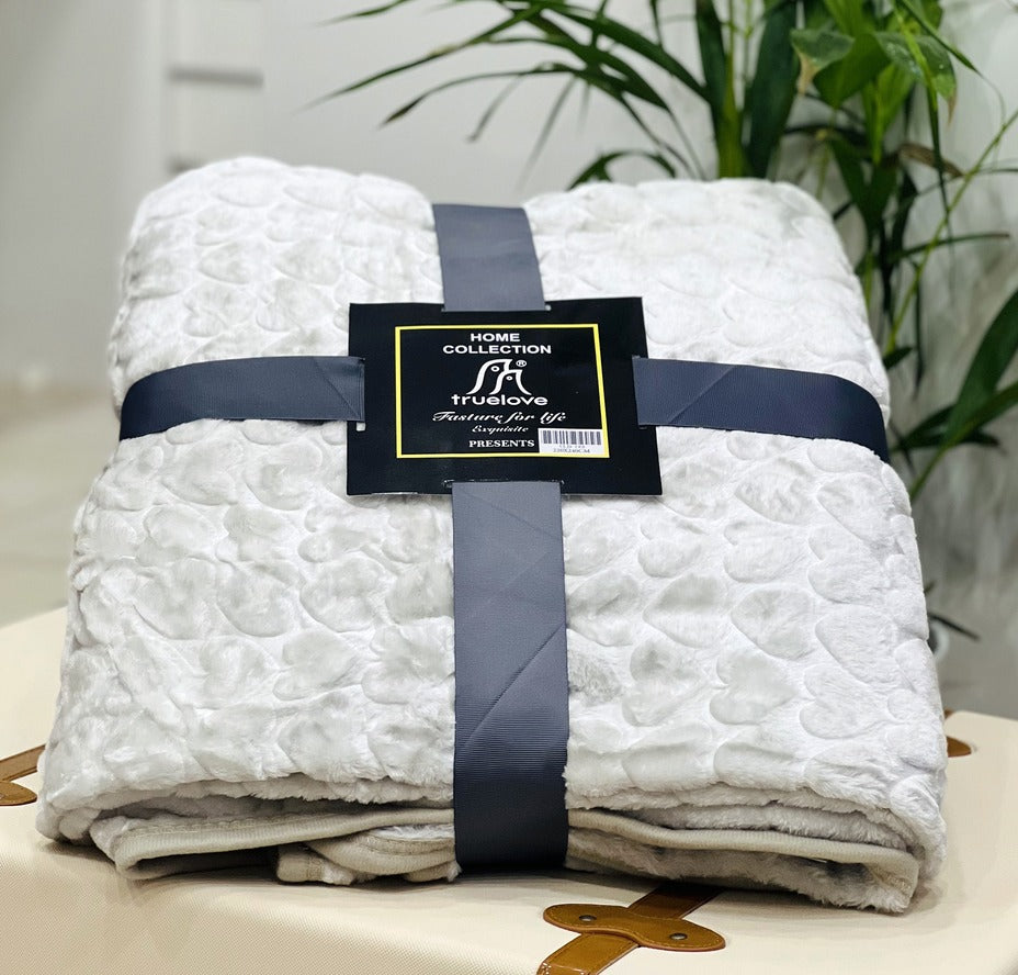 Soft Embossed Double Bed Blanket | Embossed Flannel Blanket Combo Zaappy