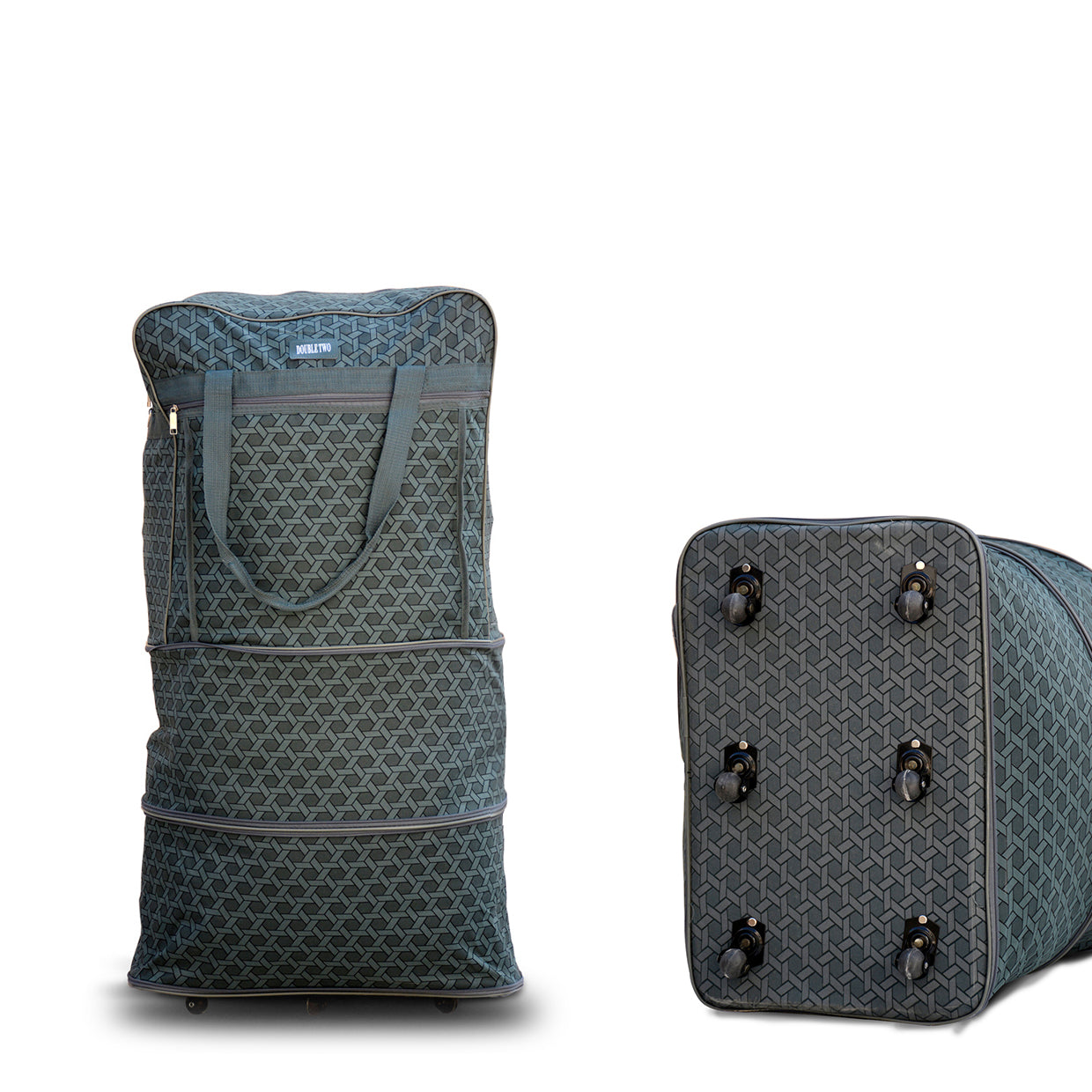 Travel Check Type 6 Wheel Foldable Storage Bag | Check Type Foldable Storage Bag Zaappy